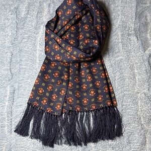 Vintage DKNY Donna Karan New York Silk-Like Rayon Tassel Scarf